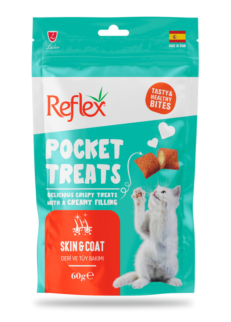 Pocket Treats / Skin Coat Adult Cat Treat - Reflex
