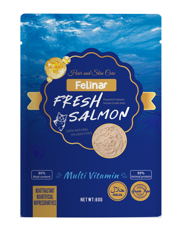 Felina Fresh Meat Multivitamin wet food Mix 12 pcs (Chicken , Salmon , Rabbit)