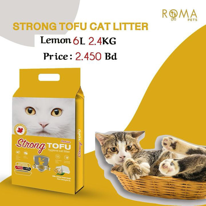 High Quality Tofu Cat litter 6L Lemon Scent
