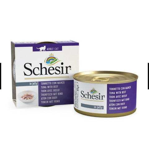 Schesir can for cat tuna with beef fillet in jelly 85g