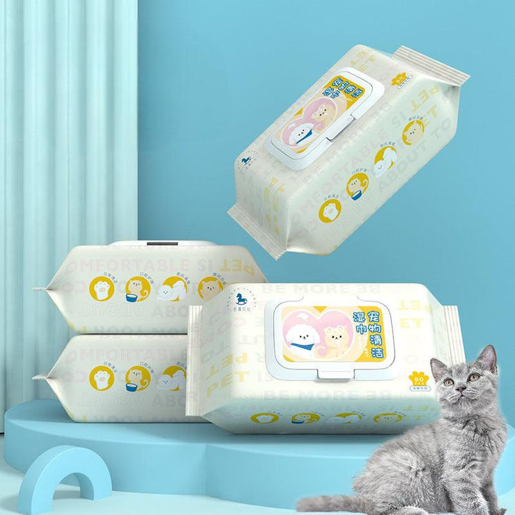 Cat and Dogs Wet Cleaning Wipes 80 wipes per set