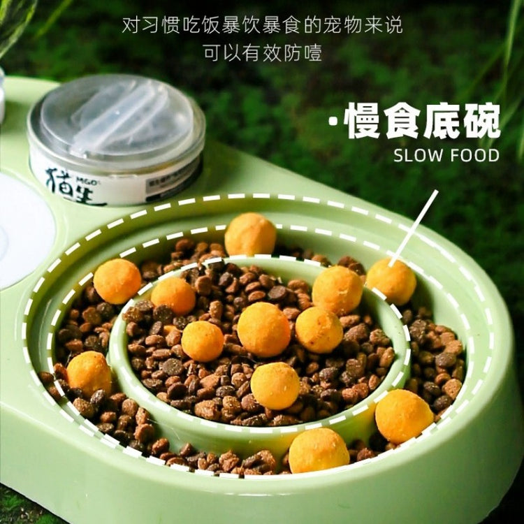 Drinker and ceramic bowl with canned food slot