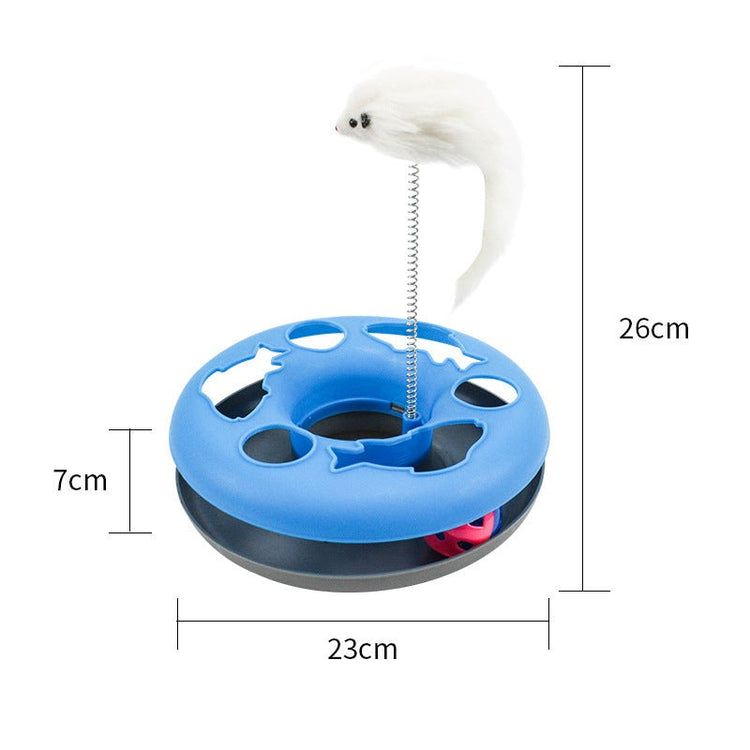 Cat Toy Turntable with feather