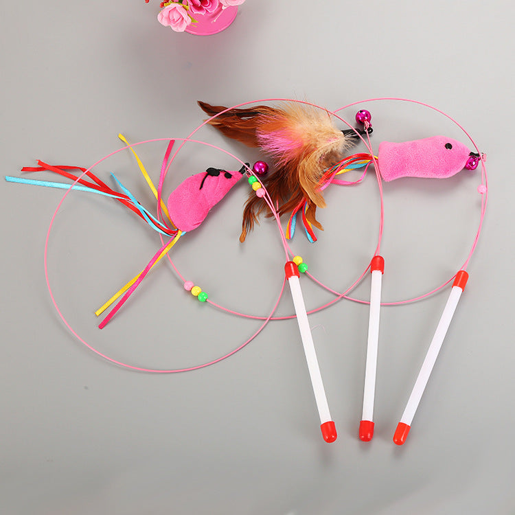 Cat toy steel wire teasing stick