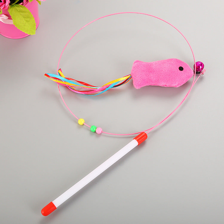 Cat toy steel wire teasing stick