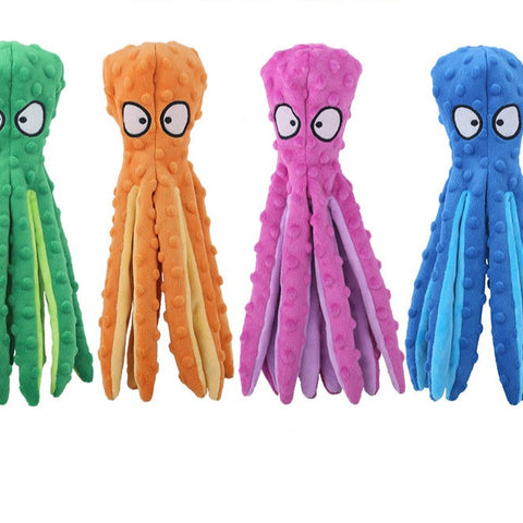 Pet Plush Toy Octopus Shell Dog  Resistant Bite Sound Toy Octopus Cat Dog Supplies