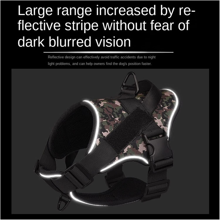 Pet Supplies Dog Harness Large Dog Training Tactical Chest Back K9 Pet Chest Harness Vest Type Reflective Dog Rope Explosion-Proof Okinawa Pet Collar