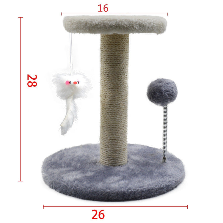 Cat and Kitten Scratching post with double toys