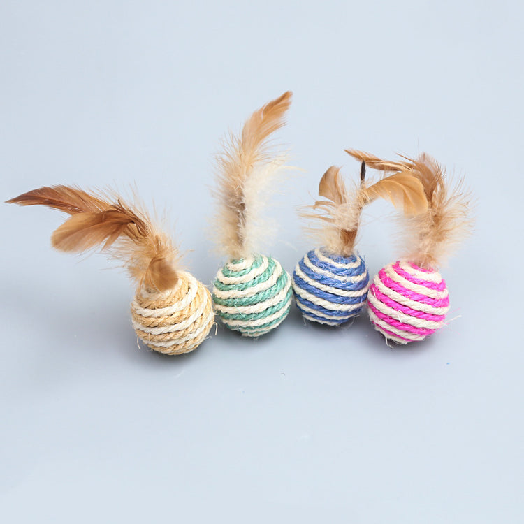 Cat Ball Toy with feather