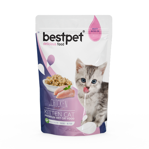 BestPet Kitten Chunks in Jelly Chicken pouch 85g