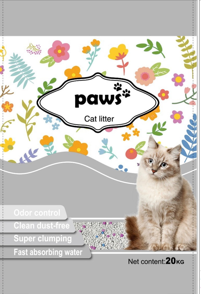 Paws Cat litter 20 KG Unscented NATURAL