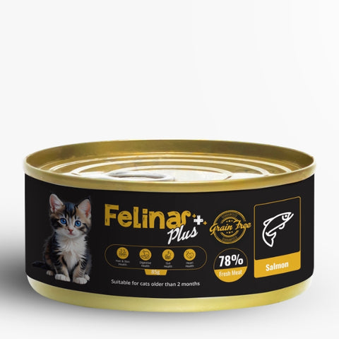 394 - FELINA+ mousse Salmon 85g 99% Animal Protein ALL STAGES