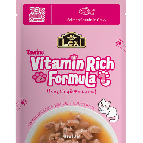 Lexi Grain-Free Salmon in Gravy Chunks 12 pcs 80g