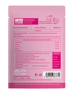 Back packaging of Felina Goat milk Cat food Fresh Chicken in Milk 80g with ingredients and nutritional information.