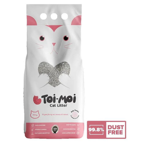 Toi Moi Cat Litter Dust Free 99.8%  Baby Powder Scent 30KG Bentonite (3*10KG)