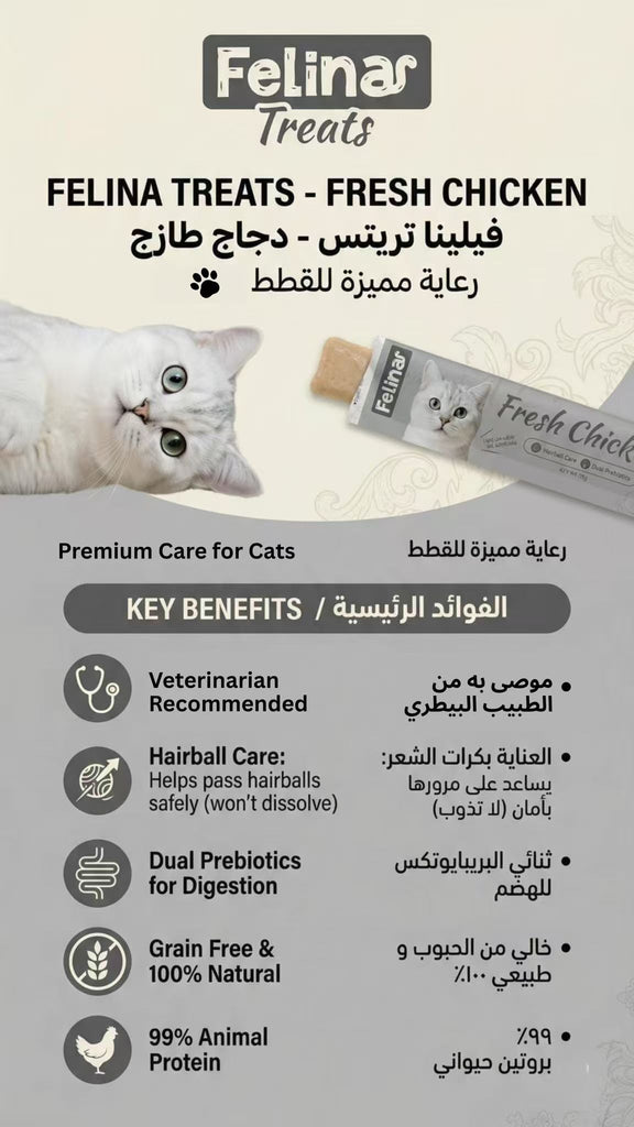 Felina cat treat Multivitamin Fresh Chicken + Prebiotics treats 15g*4