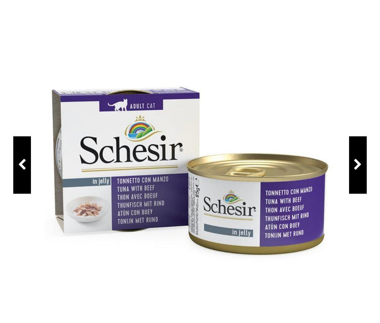 Schesir can for cat tuna with beef fillet in jelly 85g
