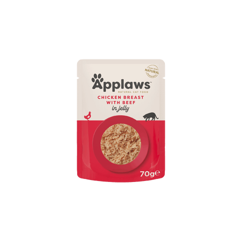 Applaws Cat Pouch Tender Chicken Breast With Beef In A Tasty Jelly 70G