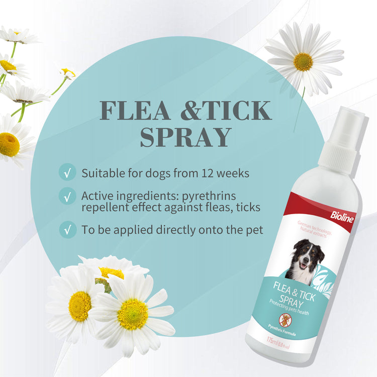 BIOLINE Pet spray -  DOG Flea & tick spray 175ML