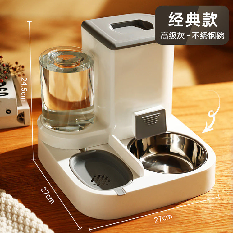 Cat feeder and drinker with ceramic and steel bowl UPGRADED VERSION