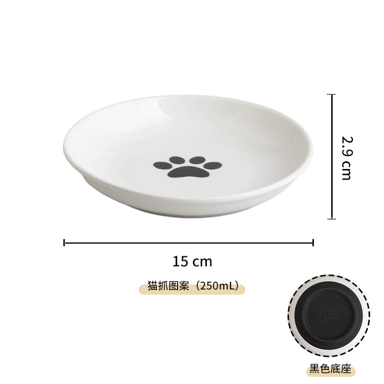 NON-SLIP Ceramic cat bowl plate