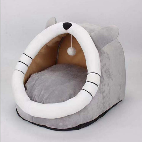 Cute cat and dog bed with mat