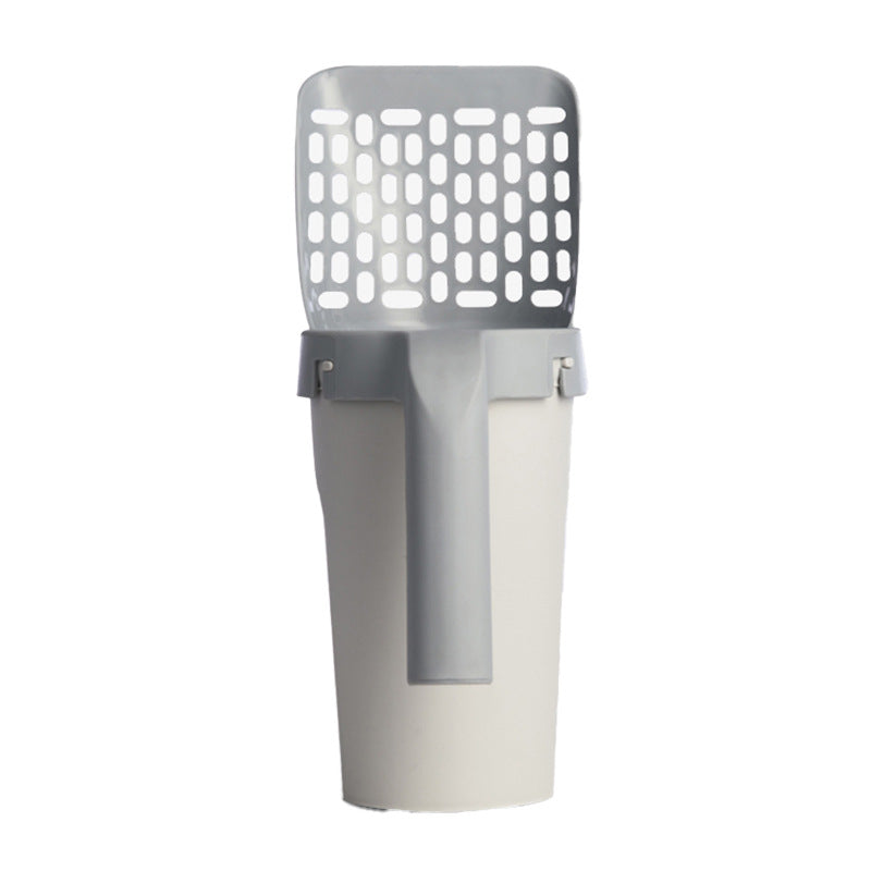 All-in-one cat litter shovel scoop with trash can