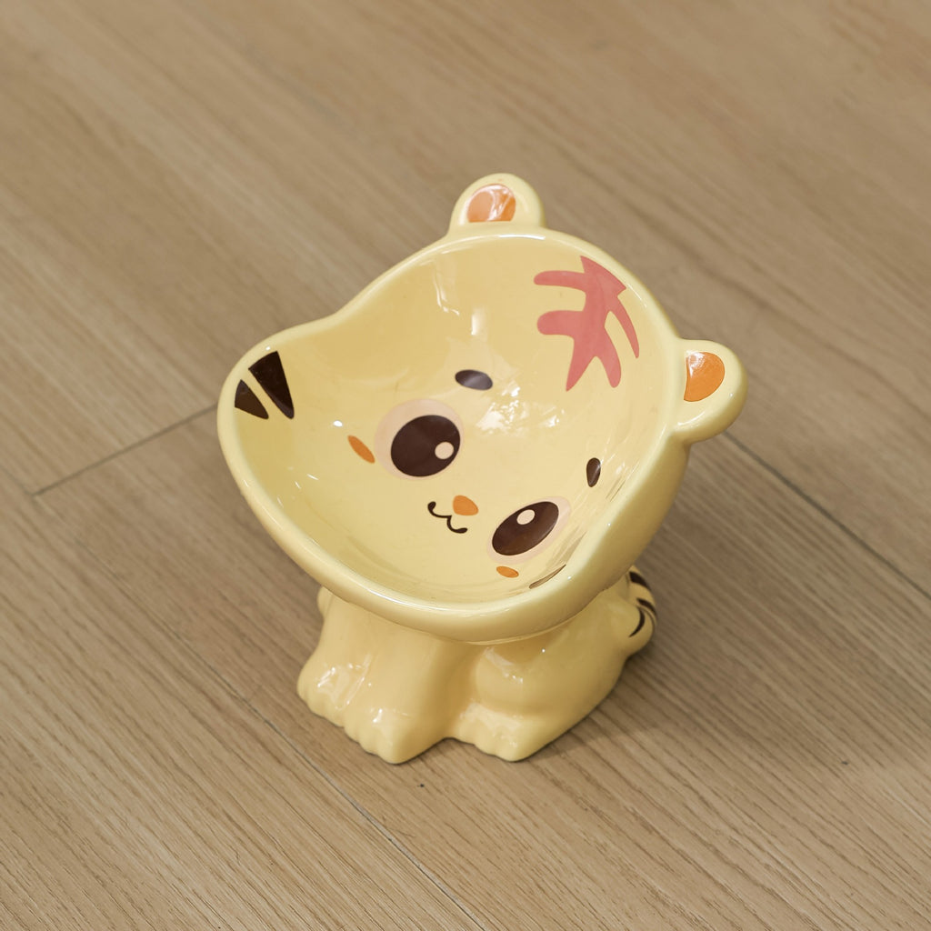 Cute Cat Ceramic Bowl Raised