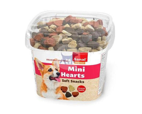 Mini hearts dog treats 75g cup