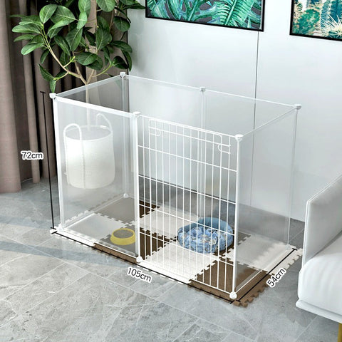 Pet fence cage transparent pet isolation with door