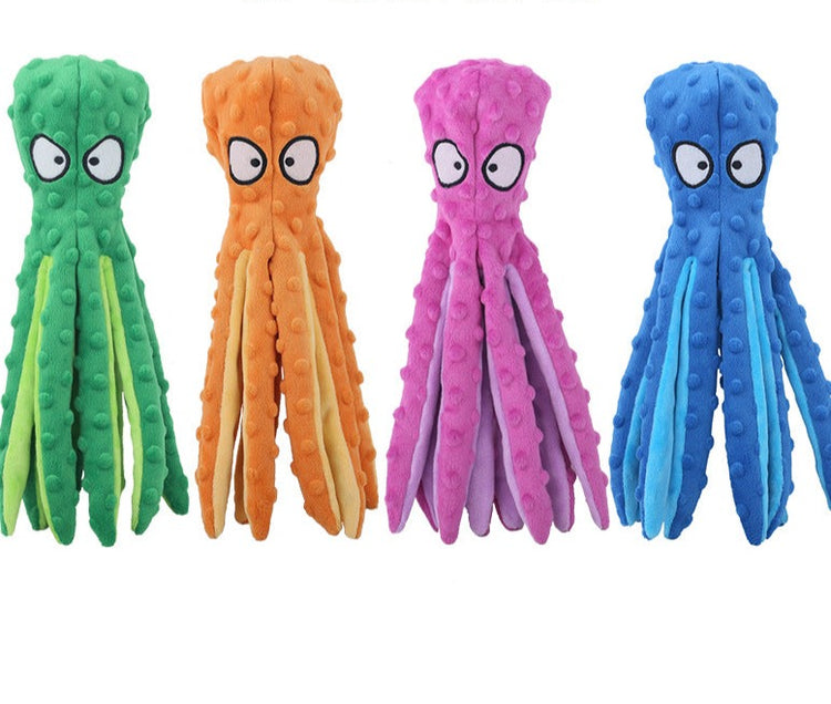 Pet Plush Toy Octopus Shell Dog  Resistant Bite Sound Toy Octopus Cat Dog Supplies