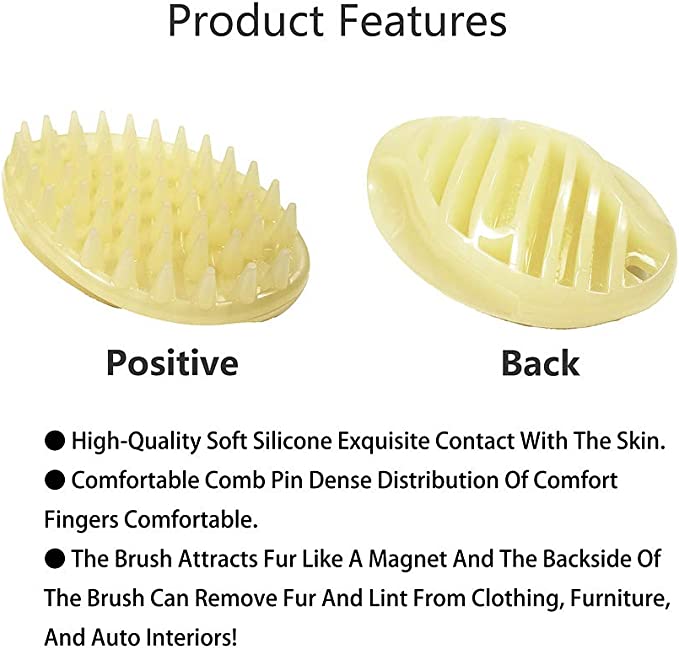 Pet Sticky Hair Massage Brush Super Soft Silicone Great for The Bath Deshedding and Massaging & Grooming Your Pet - for Dogs Cat Rabbit Puppy and Other Pets (Large)