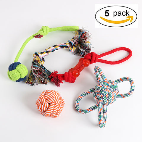 Dog Cotton Rope Toy Set Knots bite