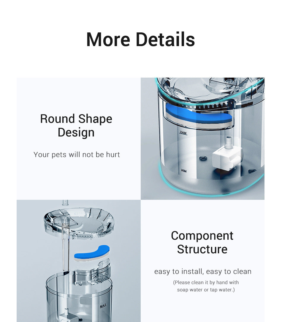 Pet water dispenser automatic cycle fountain