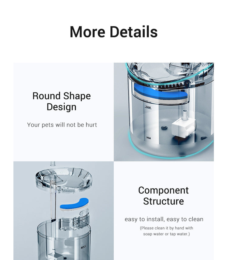 Pet water dispenser automatic cycle fountain