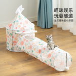 CAT HOUSE WITH TUNNEL AND HANGING TOY