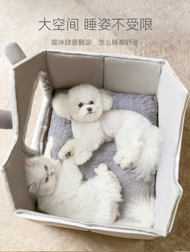 Double roof detachable and washable dog and cat house LARGE SIZE