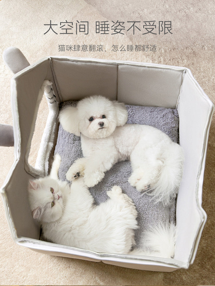 Double roof detachable and washable dog and cat house LARGE SIZE