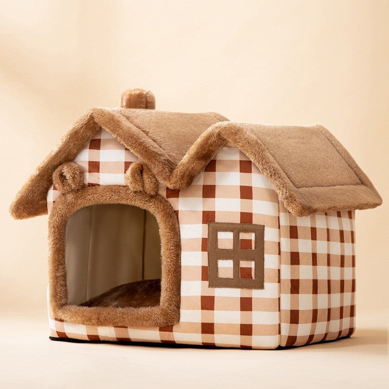 Double roof detachable and washable dog and cat house LARGE SIZE