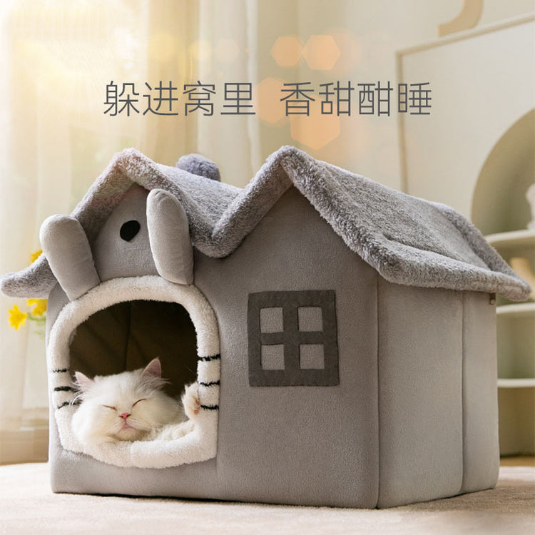 Double roof detachable and washable dog and cat house LARGE SIZE