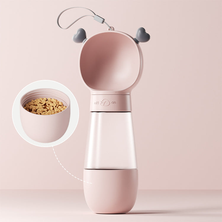 Cute Cat Portable Drinking and Feeding Bottle 350 ml + 200 ml