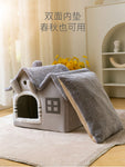Double roof detachable and washable dog and cat house LARGE SIZE