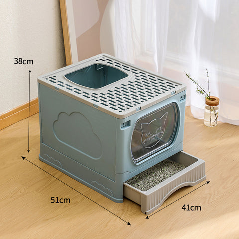 Cat litter box fully enclosed double door anti splash anti sand extra large oversized