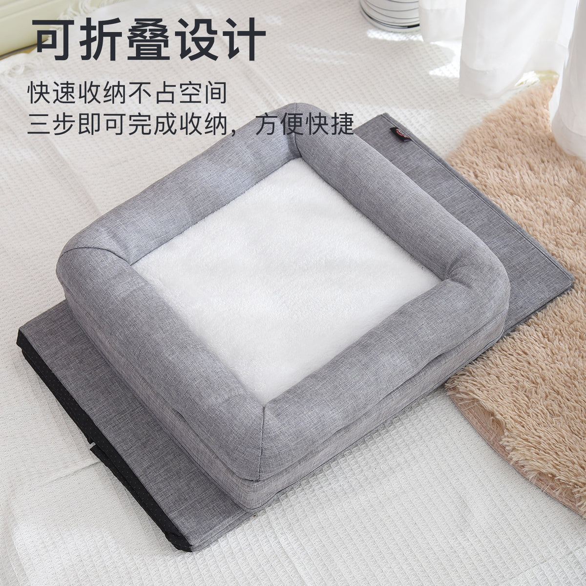 Three layer cat house with cotton mat and scratching post