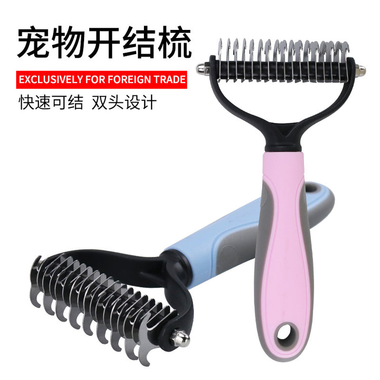 Pet Hair Removal Comb Double-sided Stainless Steel Pet Knot Comb