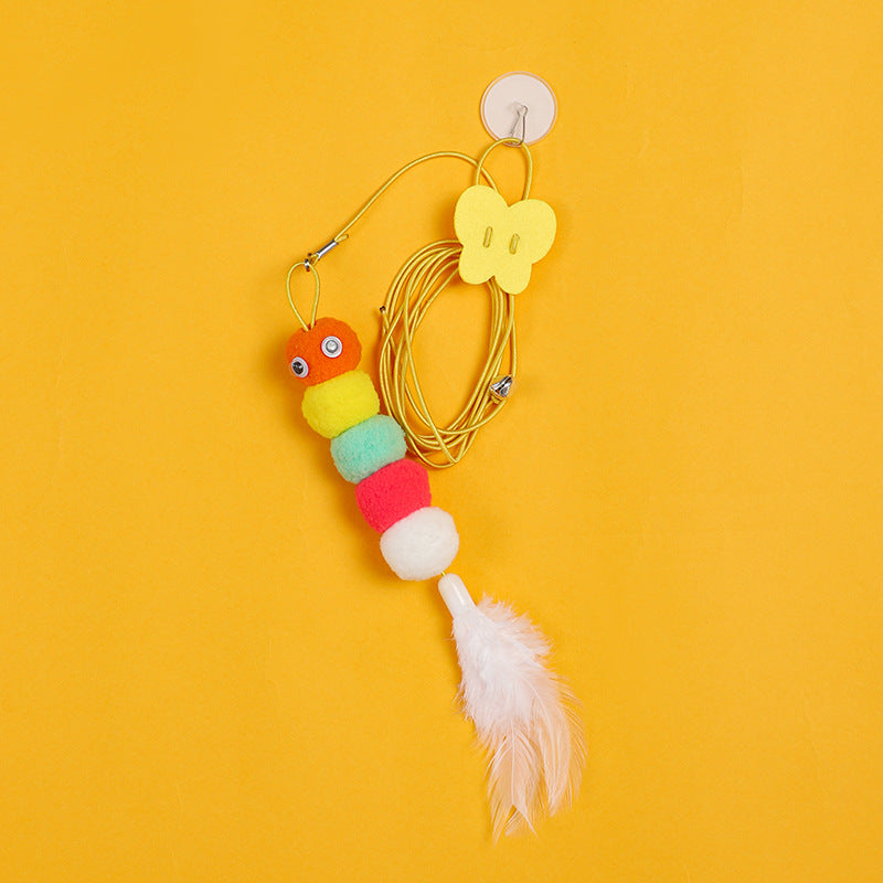 Cat toy hanging door retractable