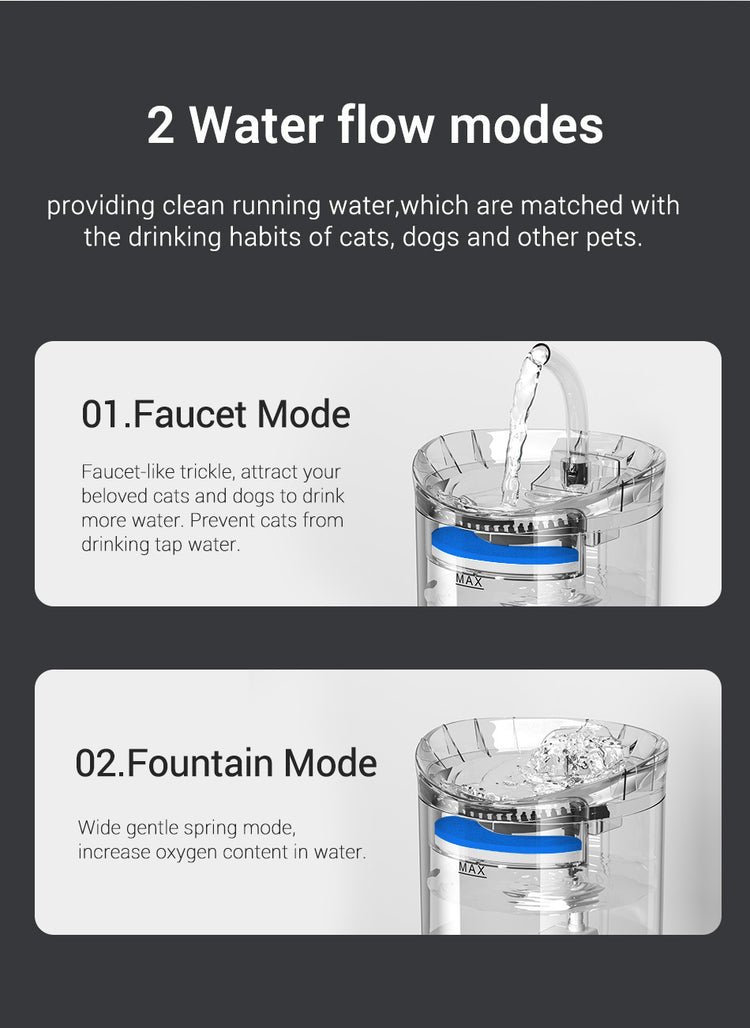 Pet water dispenser automatic cycle fountain