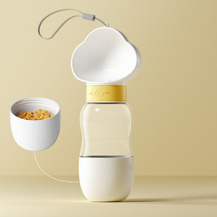 Cute Cat Portable Drinking and Feeding Bottle 350 ml + 200 ml